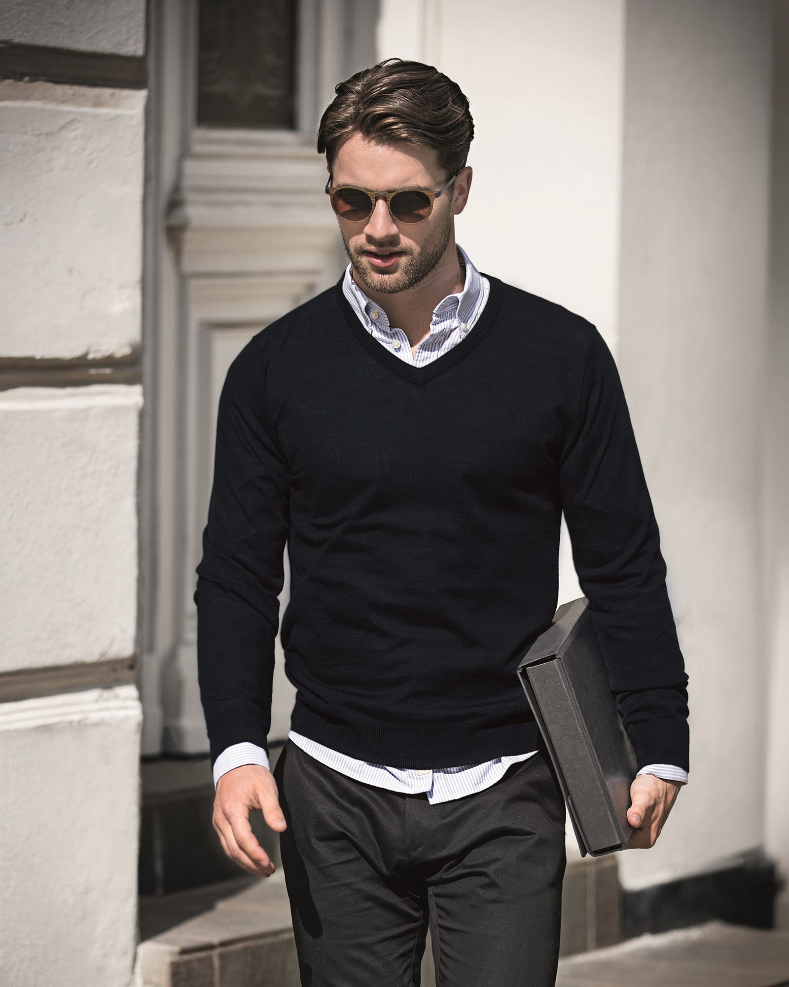 Ashbury Men Grey Melange Back