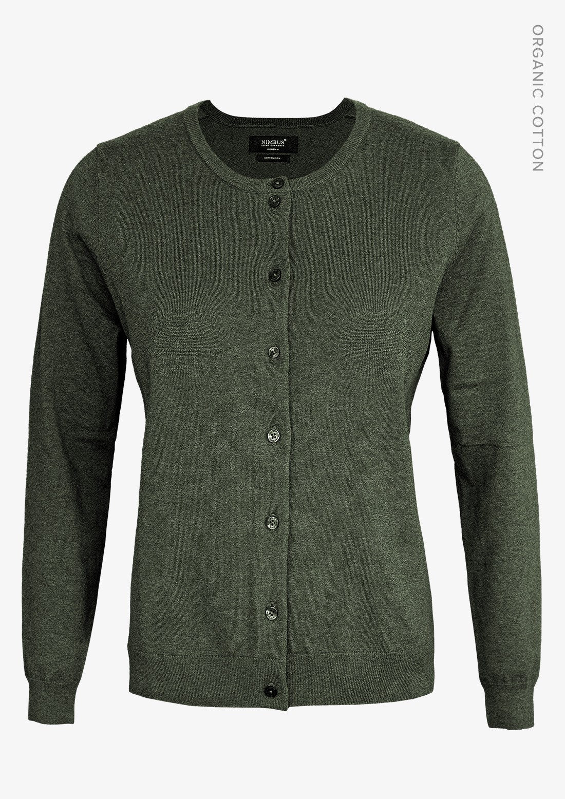 AW25 NEWS 0000 Brighton Cardigan Women Olive Melange Front