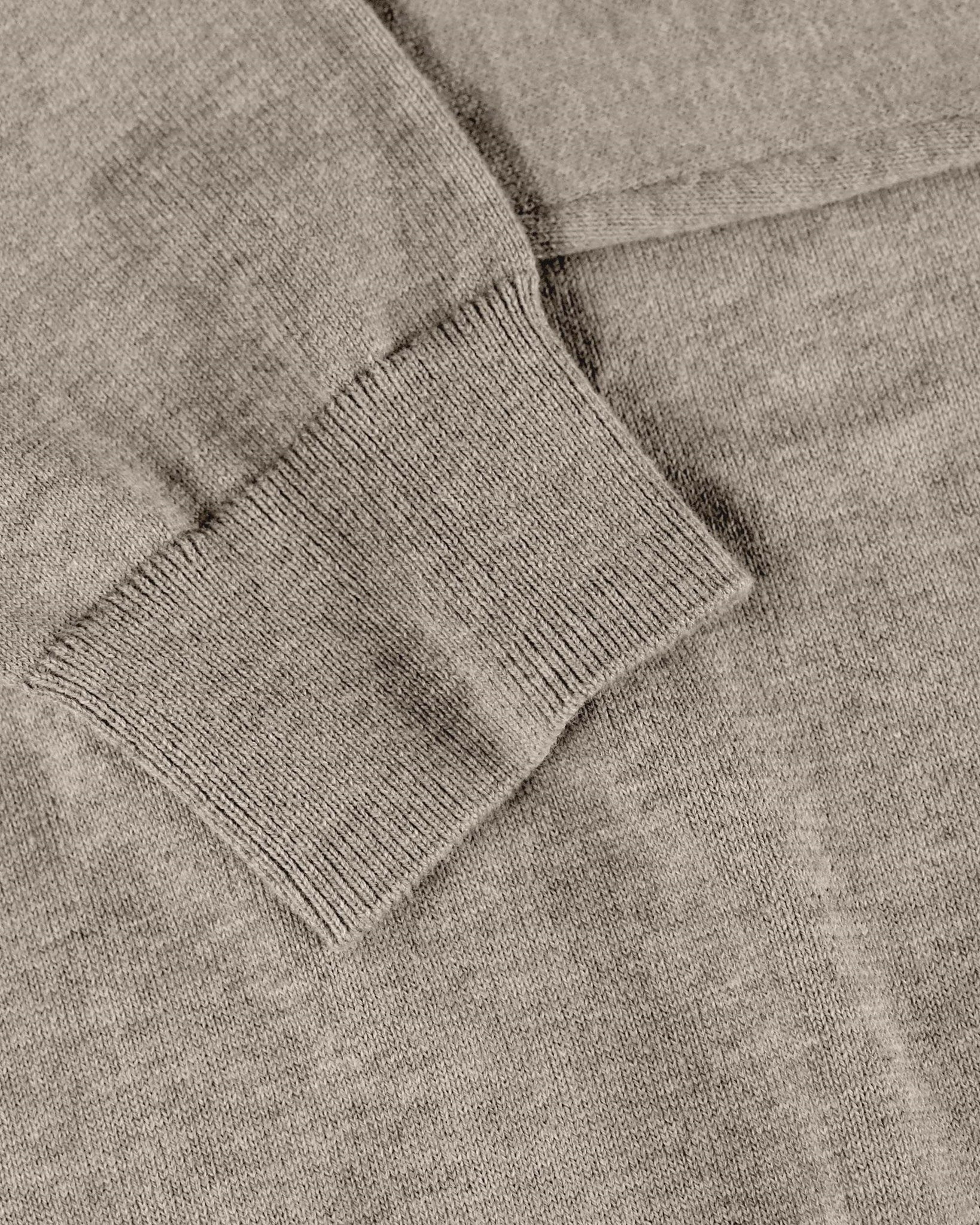 Brighton Long Sleeve Polo Men Sand Melange Closeup 2