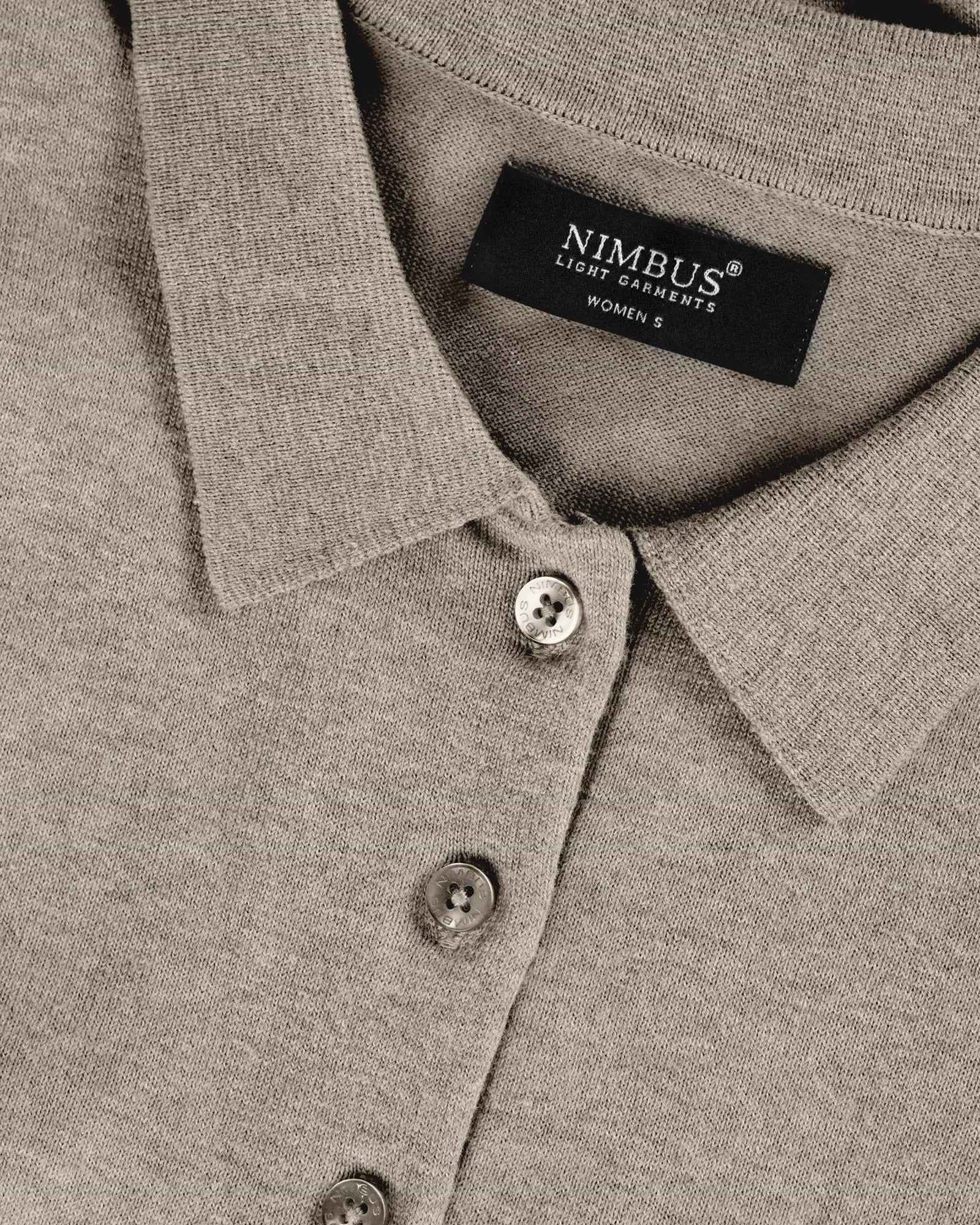 Brighton Long Sleeve Polo Women Sand Melange Back