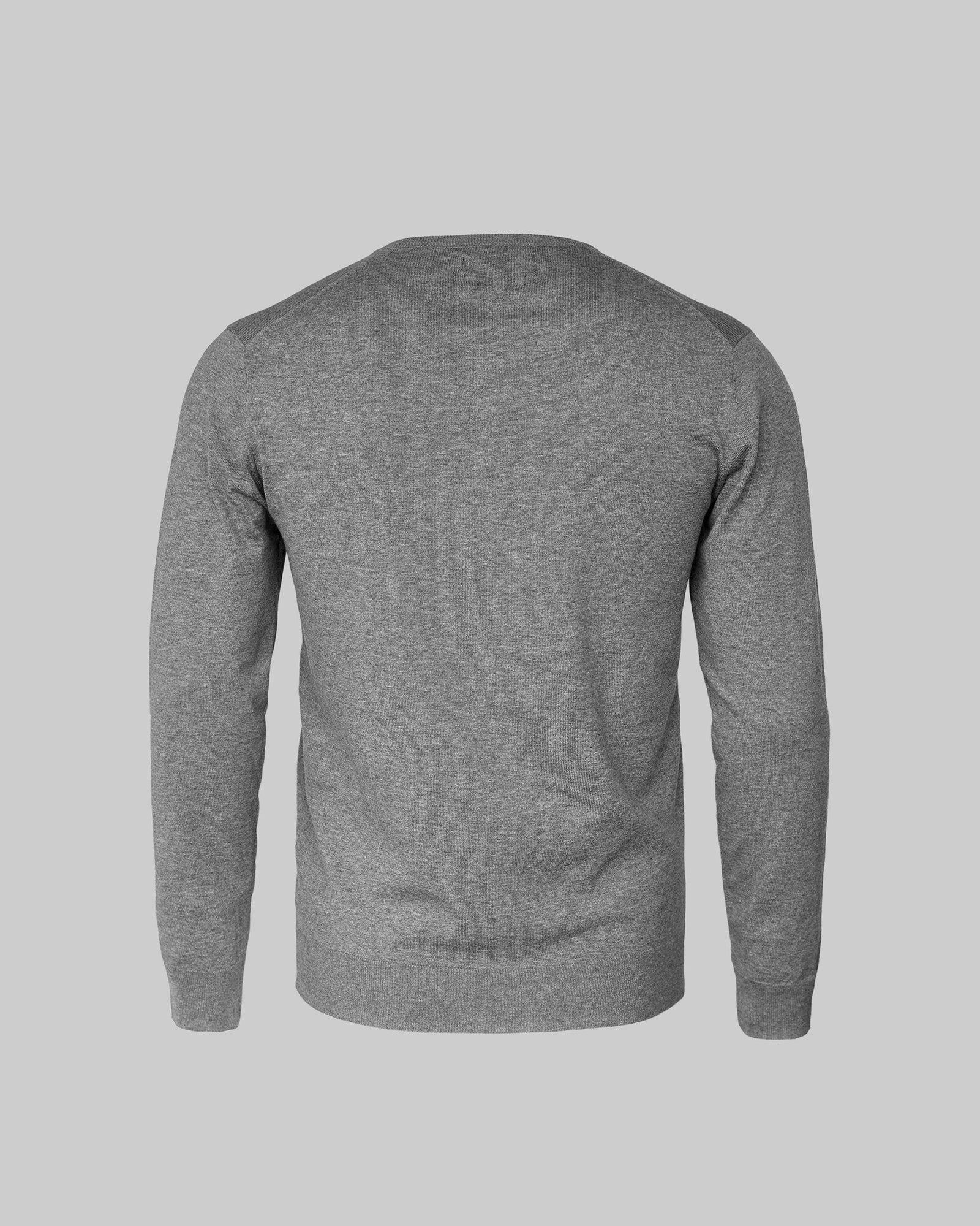 Brighton O Neck Men Grey Melange Back