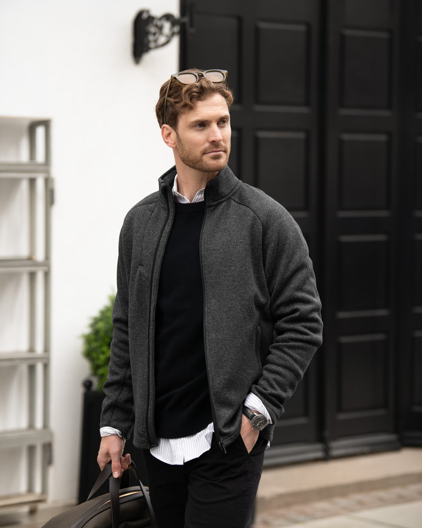 Montana Men Dark Grey Melange Back