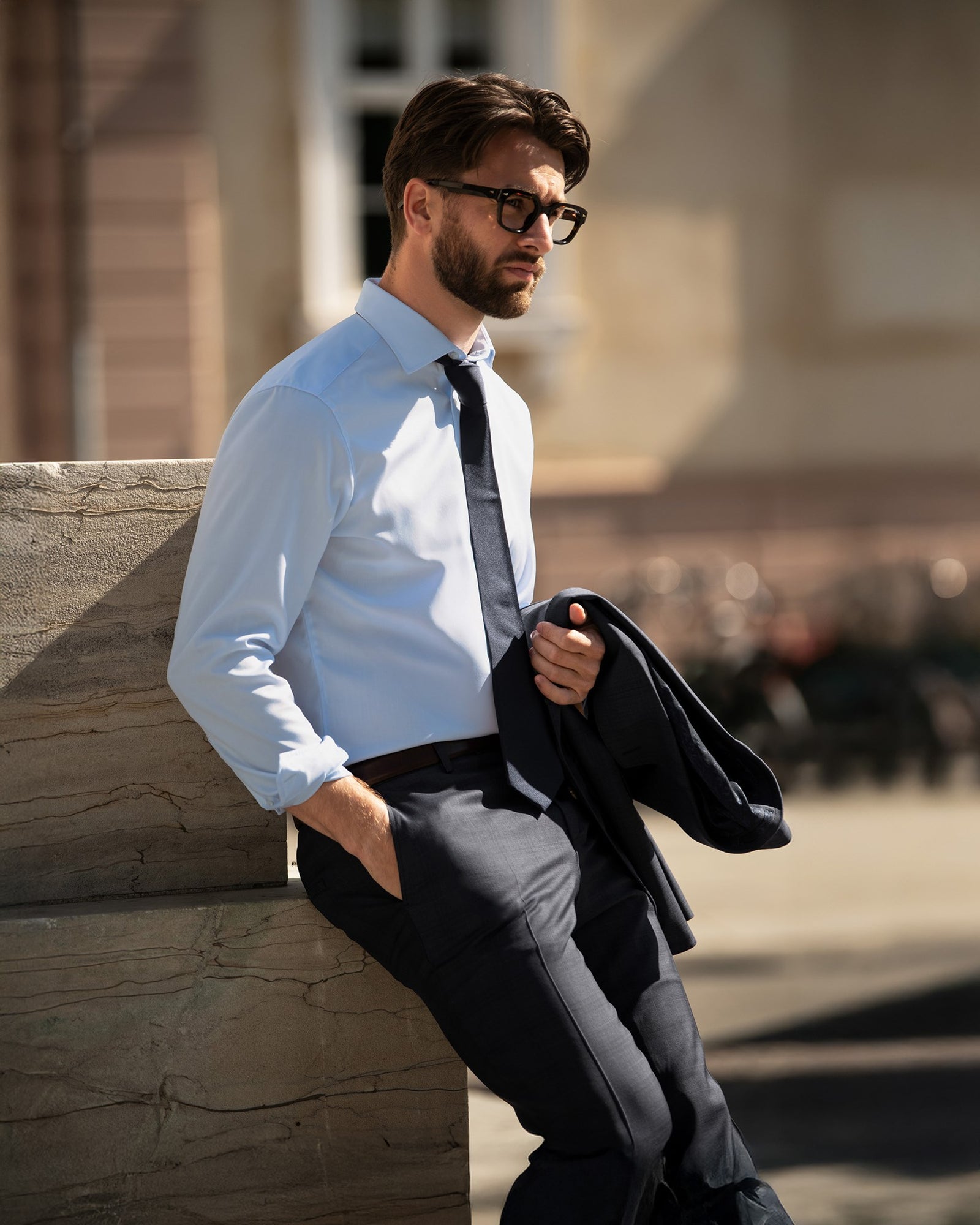 Portland Slim Fit Men Light Blue Back