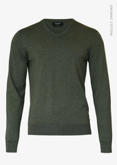 Brighton V-Neck Men - Olive Melange